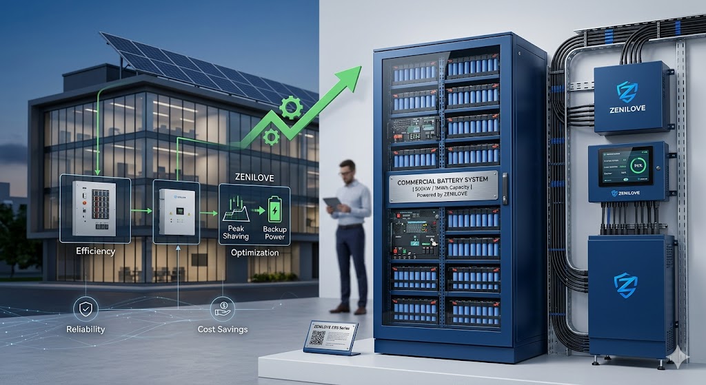 ZENILOVE high-performance commercial battery system optimizing business power reliability