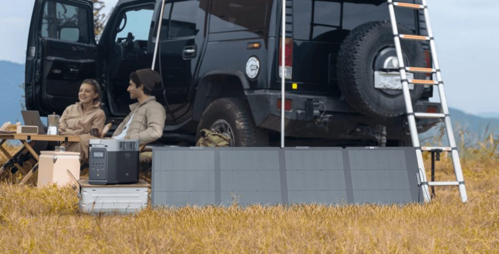 EcoFlow 220W bifacial portable solar panel foldable design