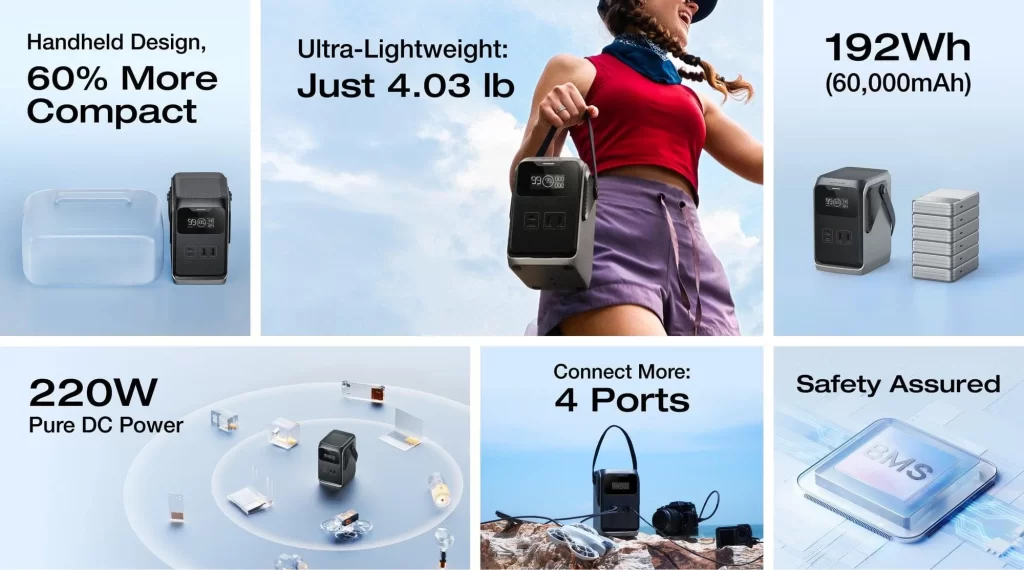 EcoFlow TRAIL 200 DC portable power station 288Wh outdoor battery