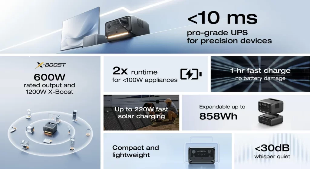 RIVER 3 Max Plus portable power station 600W backup battery